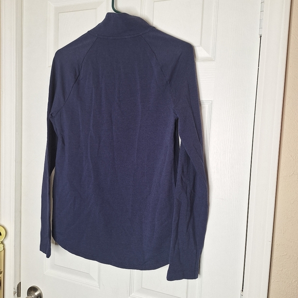 Lilly Pulitzer True Navy Blue Edgewater Popover Half Zip Long Sleeve Top Small - Picture 5 of 7